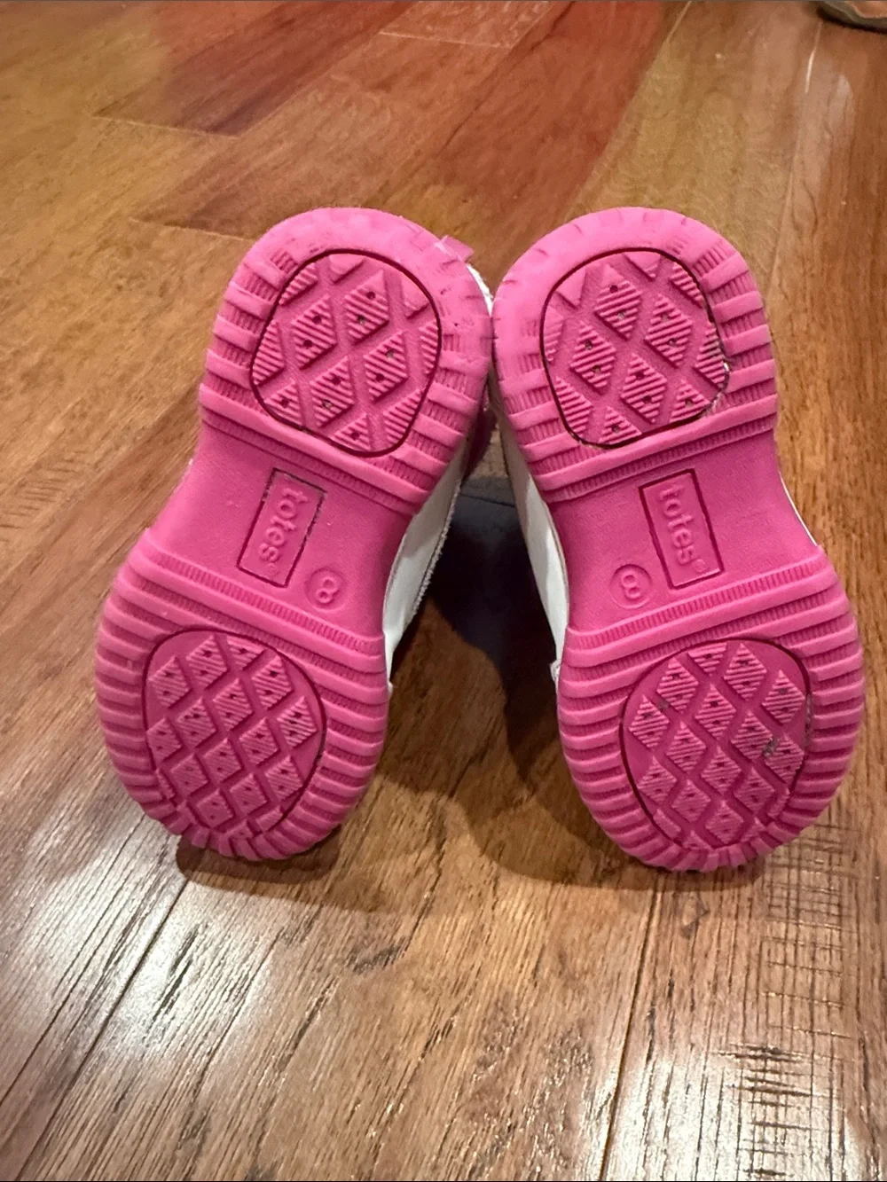 totes Girls Pink and White Insulated Snow Boots